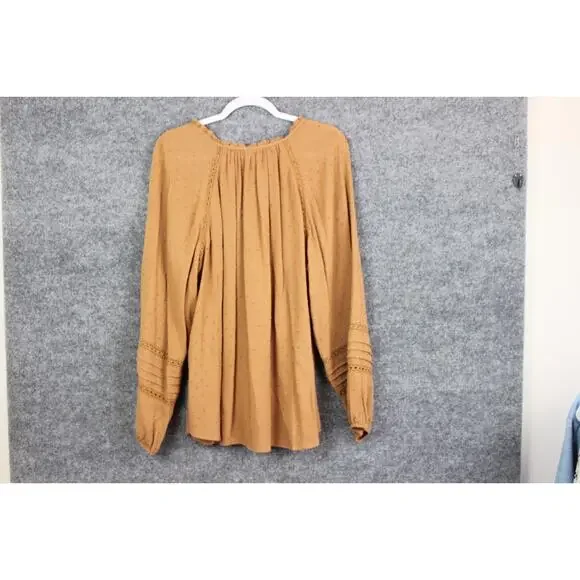 Torrid Chiffon Peasant 3/4 Sleeve Women's 2X Raglan Blouse Tobacco Brown Boho - Picture 10 of 14